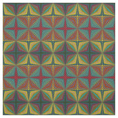 Rode Teal Gele Moderne Etnische Textiel Stamprint Stof (Swatch)