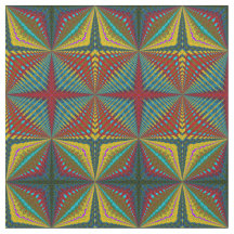 Rode Teal Gele Moderne Etnische Textiel Stamprint