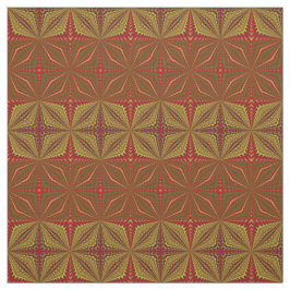 Rode Teal Gele Moderne Etnische Textiel Stamprint Stof