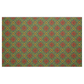 Rode Teal Gele Moderne Etnische Textiel Stamprint Stof (Fat Quarter)