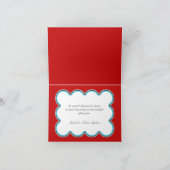 Rode & Teal, Zwarte Lint Elegante Bedankkaarten Bedankkaart (Binnen)