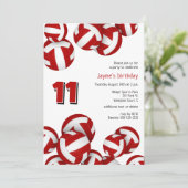 Rode Team Kleuren Volleyballen Kinderen Verjaardag Kaart (Staand voorkant)