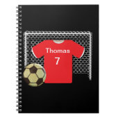 Rode Team Persoonlijke Voetbal Shirt Notitieboek (Voorkant)