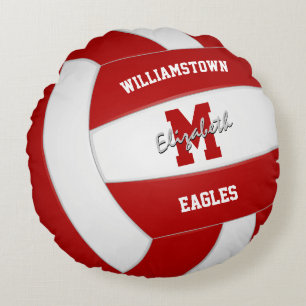 rode teamkleuren decor cadeaus volleybal kamer rond kussen