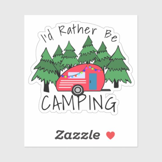 Rode Teardrop Camper Sticker (Vel)