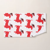 Rode Teckel met een Santa Claus Pet Bad Handdoek (Handdoek)