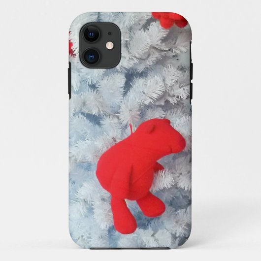 Rode Teddy-beer in de kerstboom Case-Mate iPhone Case (Achterkant)