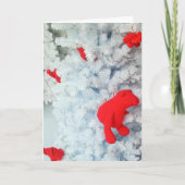 Rode Teddy-beer in de kerstboom Feestdagen Kaart (Voorkant)