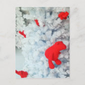 Rode Teddy-beer in de kerstboom Feestdagenkaart (Voorkant)