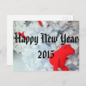 Rode Teddy-beer in de kerstboom Feestdagenkaart (Voorkant / Achterkant)