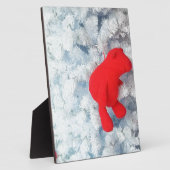 Rode Teddy-beer in de kerstboom Fotoplaat (Zijkant)