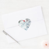 Rode Teddy-beer in de kerstboom Hart Sticker (Envelop)