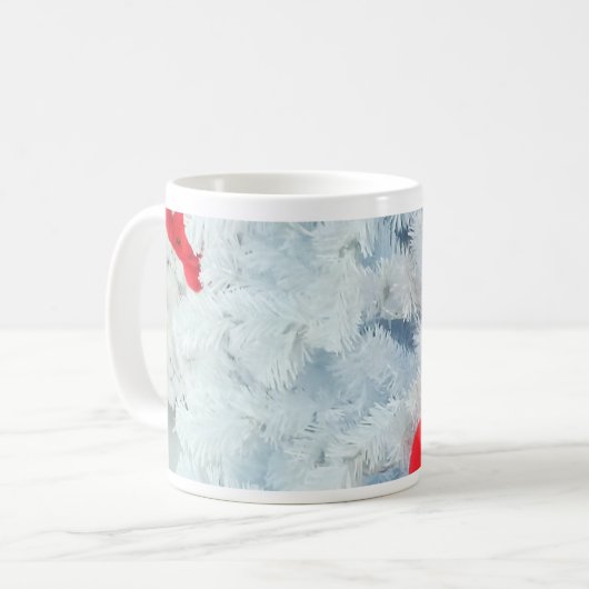 Rode Teddy-beer in de kerstboom Koffiemok (Voorkant links)