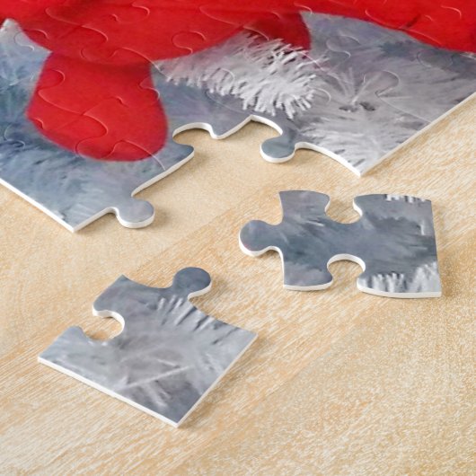 Rode Teddy-beer in de kerstboom Legpuzzel (Zijkant)