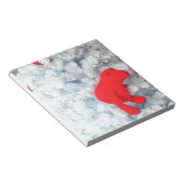 Rode Teddy-beer in de kerstboom Notitieblok (Schuin)