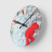 Rode Teddy-beer in de kerstboom Ronde Klok (Hoek)