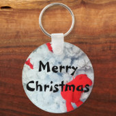 Rode Teddy-beer in de kerstboom Sleutelhanger (Voorkant)