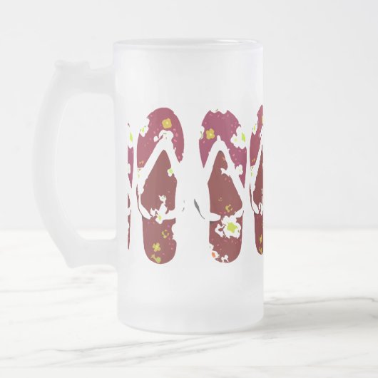 Rode Teenslippers Matglas Bierpul (Links)