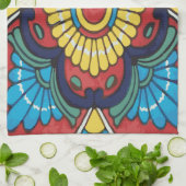 Rode tegelmexicaanse talavera keramiek theedoek (Gevouwen)