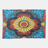 Rode tegelmexicaanse talavera keramiek theedoek (Horizontaal)