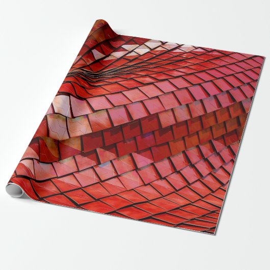 Rode tegels, afbeelding cadeaupapier (Uitgerold)