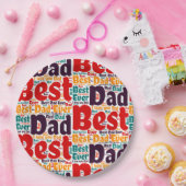 Rode tekst Beste vader ooit Papieren Bordje (Feest)