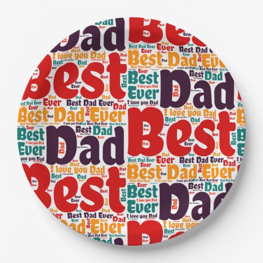Rode tekst Beste vader ooit Papieren Bordje (Voorkant)