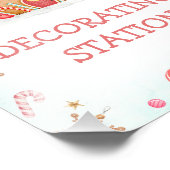 Rode Tekst Gingerbread Huis Decoratie Station Sign Foto Afdruk (Hoek)