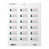 Rode tekst Modern Vrolijk Kerstfeest Etiket (Full Sheet)