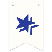 RODE TEKST, WITTE BKGD, BLAUWE STERREN ☆GELUKKIGE  VLAGGETJES (Eerste vlag)