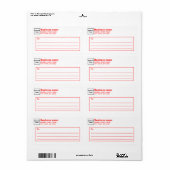 Rode Tekst Zakelijk Verzendlabel (Full Sheet)