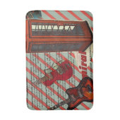 Rode Telefoon Band Rock Op Roll Elektrische Gitaar Badmat (Voorkant Verticaal)