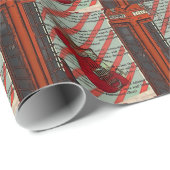 Rode Telefoon Band Rock Op Roll Elektrische Gitaar Cadeaupapier (Rol Hoek)