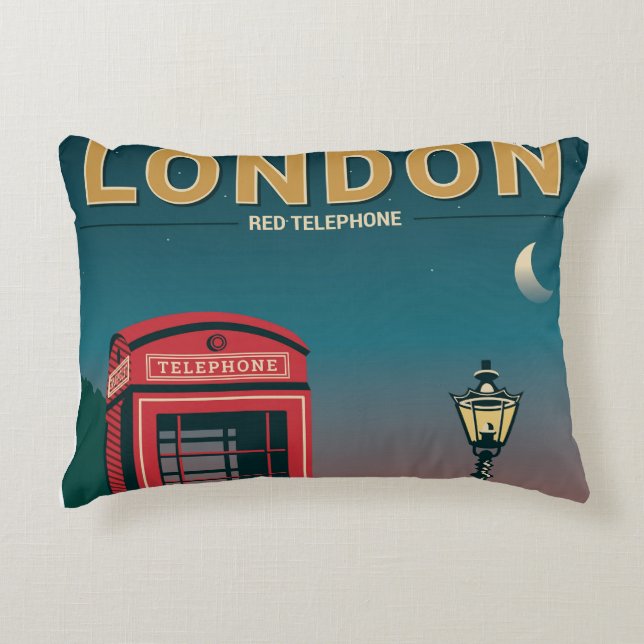 rode telefoon in londen accent kussen (Voorkant)