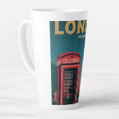 rode telefoon in londen latte mok (Linkerhoek)