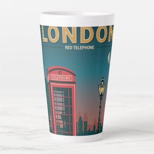 rode telefoon in londen latte mok (Voorkant)