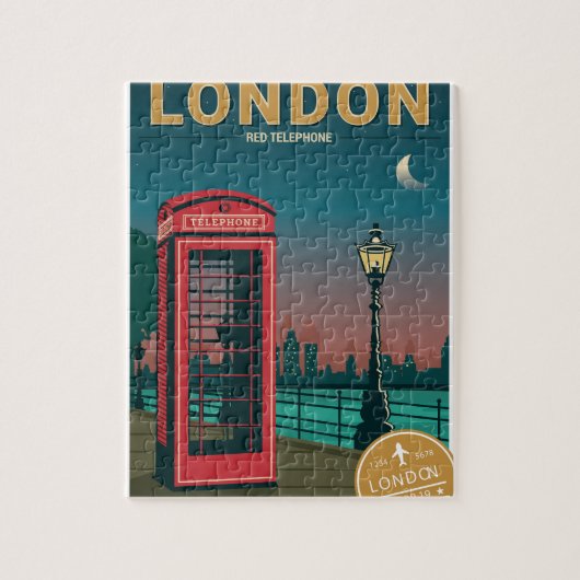 rode telefoon in londen legpuzzel (Verticaal)