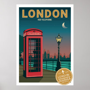 rode telefoon in londen poster