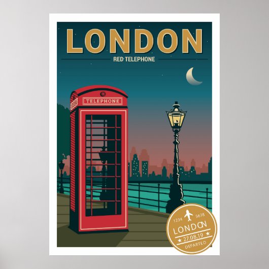 rode telefoon in londen poster (Voorkant)