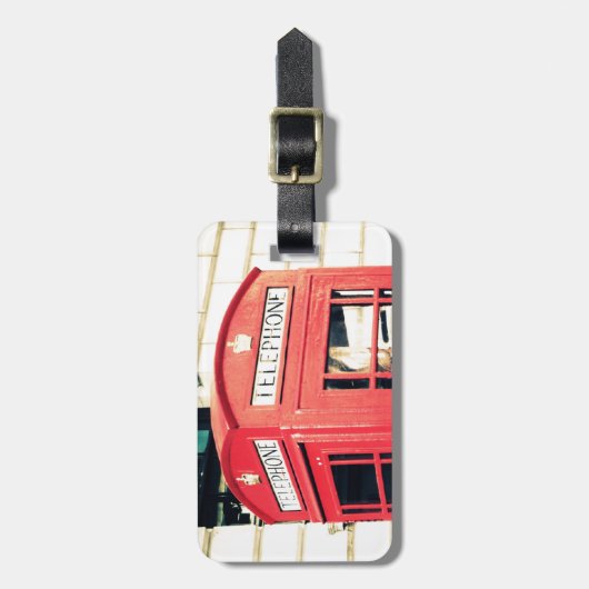 rode telefooncel bagagelabel (Voorkant verticaal)