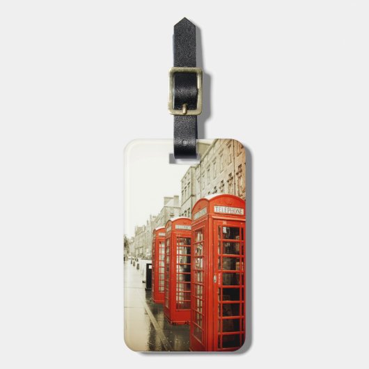 rode telefooncel bagagelabel (Voorkant verticaal)