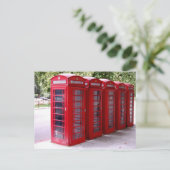 rode telefooncel-briefkaart briefkaart (Staand voorkant)