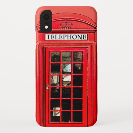 Rode Telefooncel - Brits ontwerp iPhone XR hoes (Achterkant)