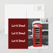 Rode telefooncel feestdagenkaart (Voorkant / Achterkant)