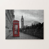 Rode telefooncel in de puzzel in Londen Legpuzzel (Horizontaal)
