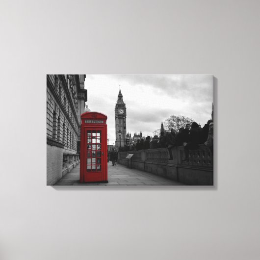 Rode telefooncel in Londen canvas (Voorkant)