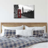 Rode telefooncel in Londen canvas (Insitu (Slaapkamer))
