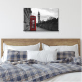 Rode telefooncel in Londen canvas (Insitu (Slaapkamer))