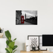 Rode telefooncel in Londen poster print (Thuiskantoor)