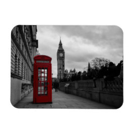 Rode telefooncel in Londen rechthoekige magneet